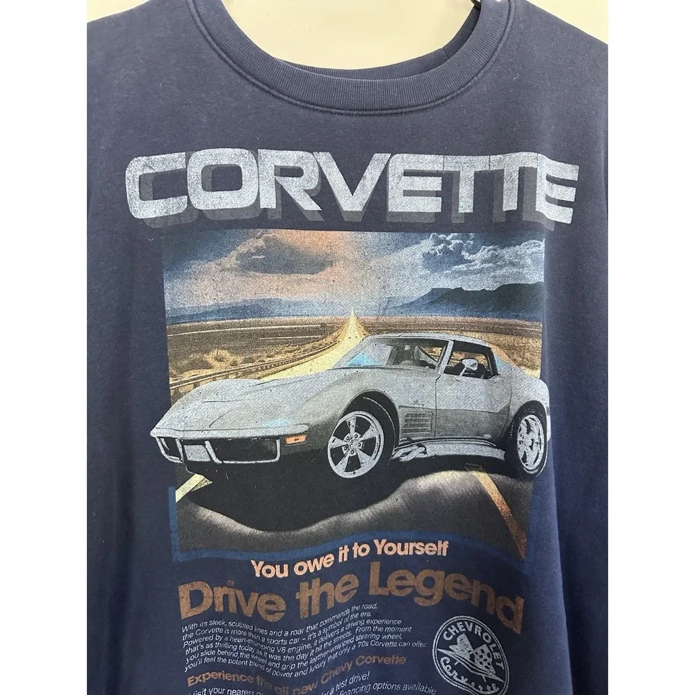 Chevrolet Corvette Crewneck Sweatshirt Men's XL Racing Long Sleeve Racing Logo - Picture 4 of 11